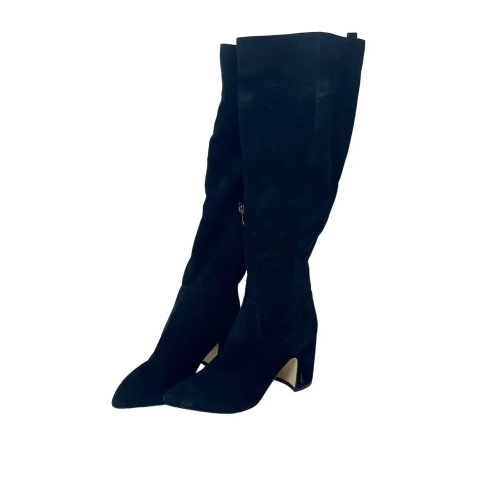 Sam‎ Edelman Women's Sulema Knee High Black Business Suede Boots Size 5.5